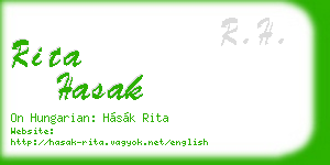 rita hasak business card